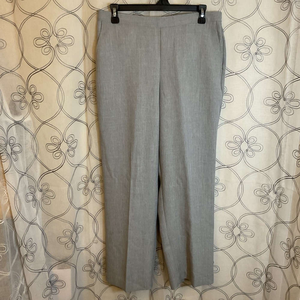 NWT Women's Alfred Dunner Silver Dress Slacks‎ Size 10 Pockets Elastic Waist